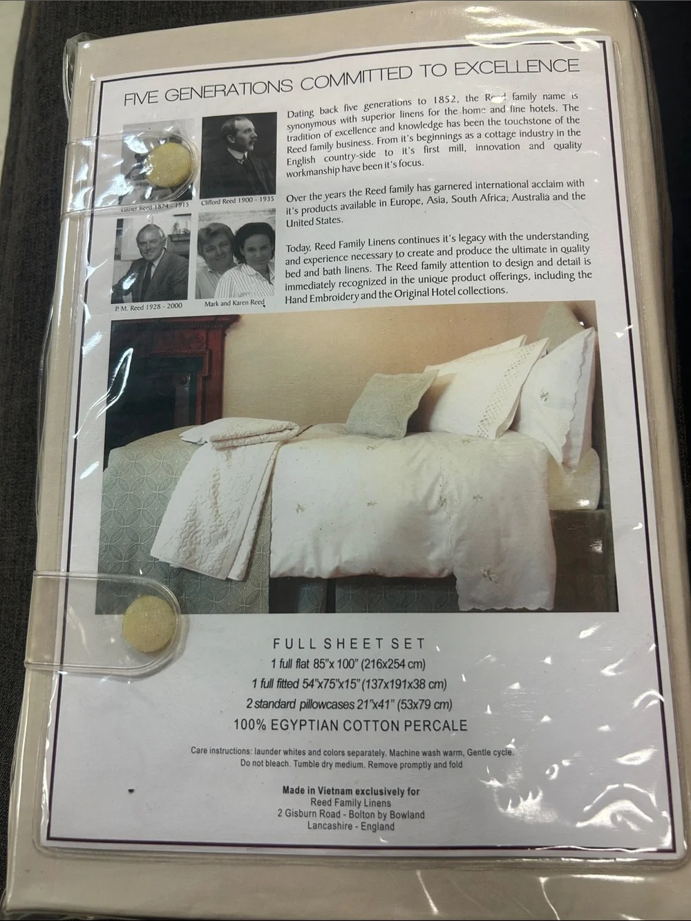 Trellis Percale Full Sheet Set - Beige
